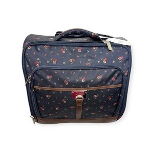 Chaps Dark Blue Floral Travel Bag